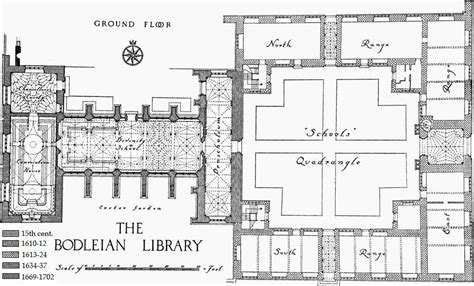 A plan of the Bodleian Library showing the Schools Quadrangle and ...