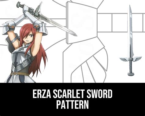 Erza Scarlet Heart Kreuz Sword Pattern plan Directeur - Etsy