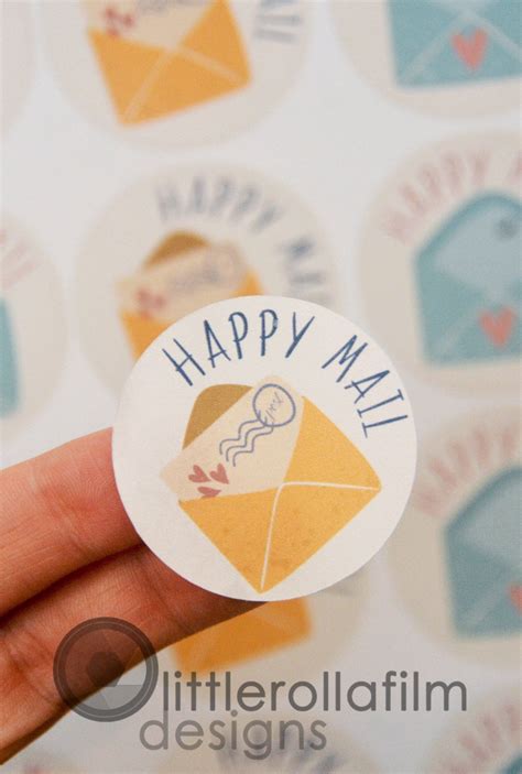 Happy Mail Stickers, Packaging Stickers, Mail Stickers, Set of Stickers, Letter Stickers ...