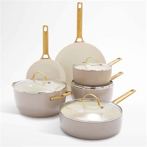 GreenPan Reserve Taupe 10-Piece Non-Stick Ceramic Cookware Set + Reviews | Crate & Barrel Canada