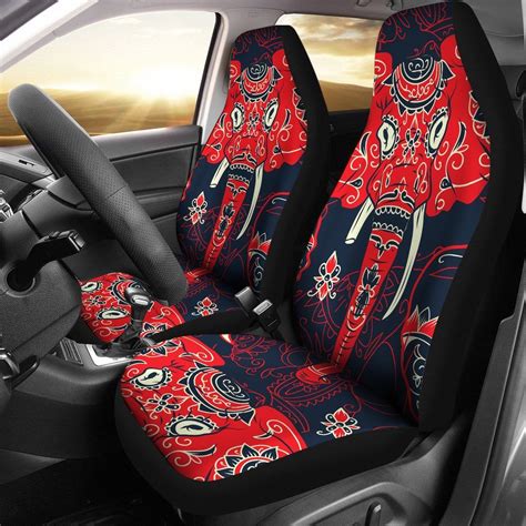 Red Indian Elephant Pattern Universal Fit Car Seat Covers in 2022 | Fit ...