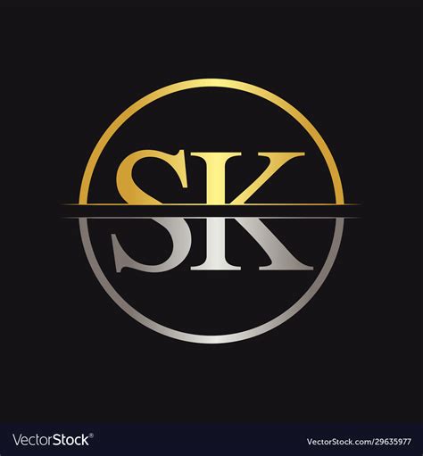 Initial letter sk logo design template Royalty Free Vector