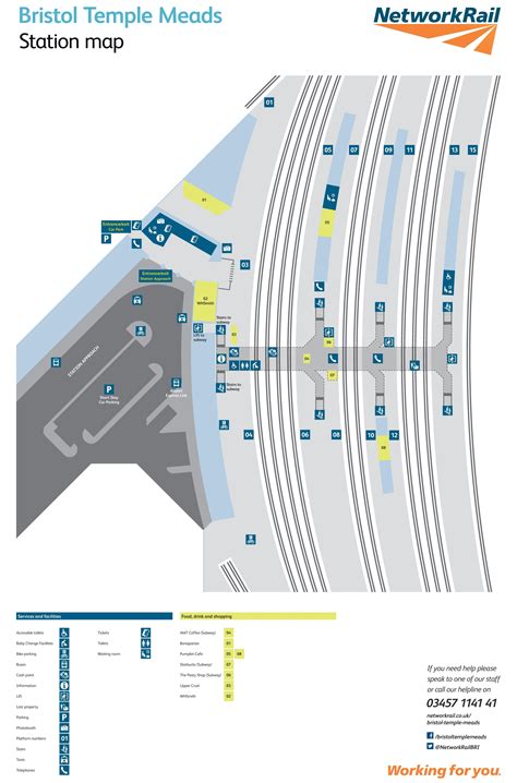 Bristol Temple Meads railway station map - Ontheworldmap.com