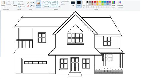 Microsoft Paint Drawings Of A House