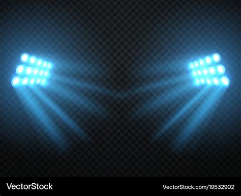 Stadium lights shiny projectors isolated Vector Image