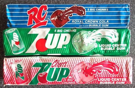 1980's Soda Bubble Gum Packs 7-Up RC Cola | Discontinued food, 80s food, Childhood memories