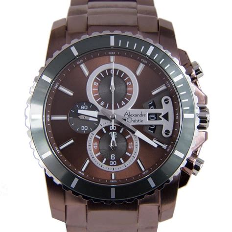 Alexandre Christie Quartz Chronograph Mens Brown Dial Business WR50m ...