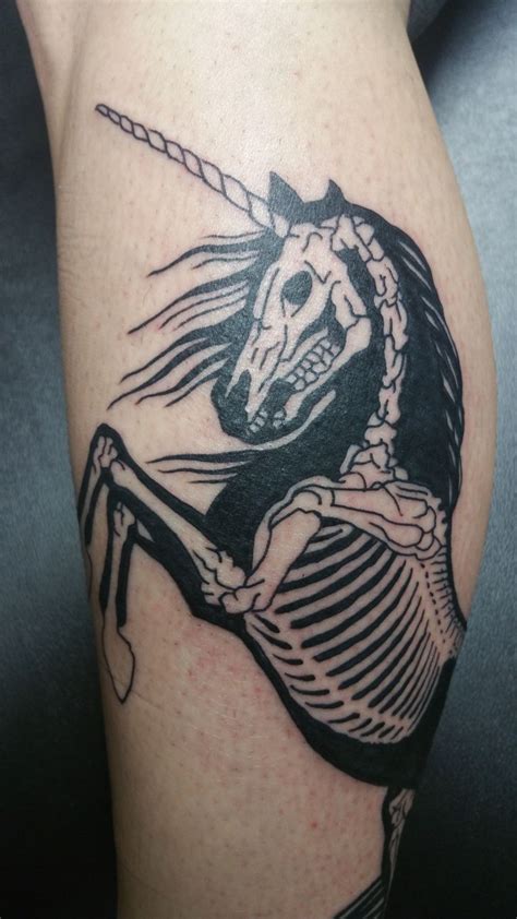 treytattoos:unicorn-skeleton