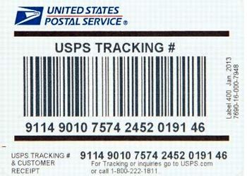 USPS Delivery Confirmation, Postal Service Delivery Confirmation ...