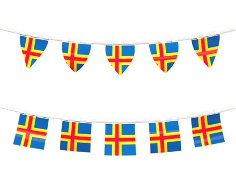 Rows of flags. Illustration of flag of Aland Islands