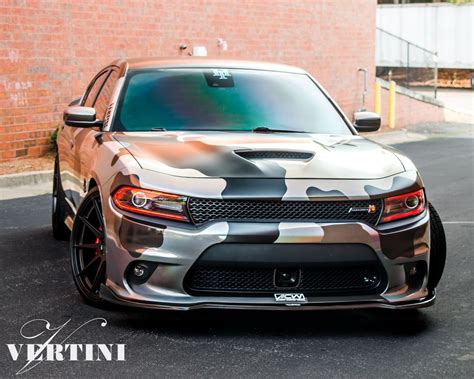 Red LED Accents and Camo Wrap for Racy Dodge Charger Styling — CARiD.com Gallery