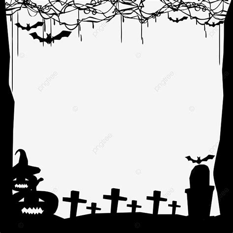 Halloween Border White Transparent, Halloween Line Black Border, Dark, Halloween, Frame PNG ...