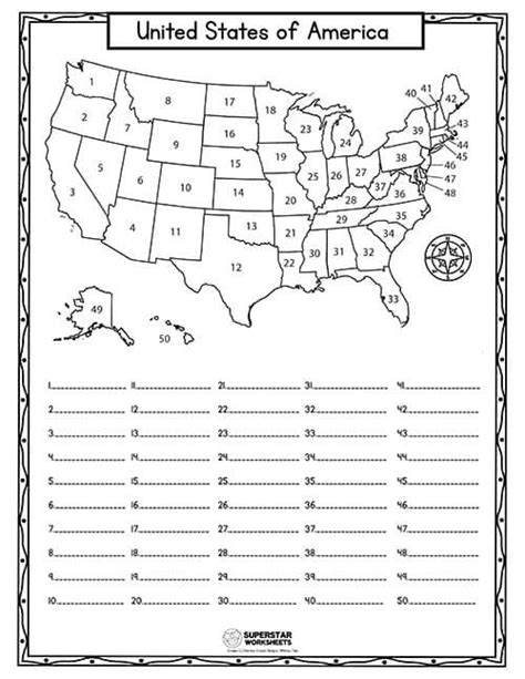 Us States Worksheets