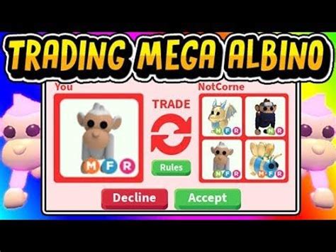 "WHAT PEOPLE TRADE FOR MEGA NEON ALBINO MONKEY IN ADOPT ME!" Adopt Me ...