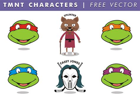 TMNT Characters Free Vector 95693 Vector Art at Vecteezy