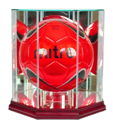 Octagon Soccer Ball Display Case with Mirrors | Glass display case, Display case, Wall mounted ...