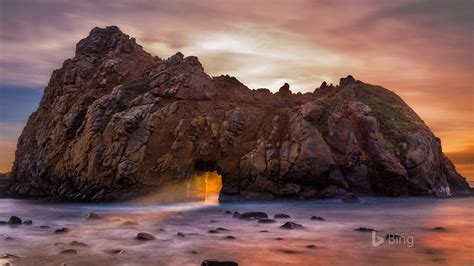 California Pfeiffer Beach at Pfeiffer Big Sur State Park-Bing Desktop ...