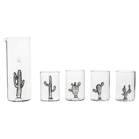 Set of 4 Cactus Glasses For Sale at 1stDibs