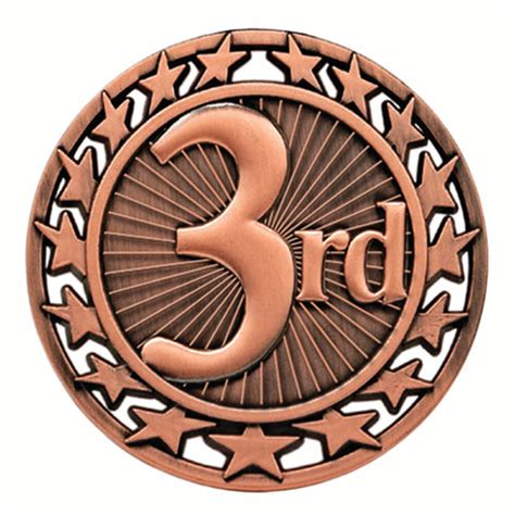 2 1/2" Star Medal 3RD PLACE in Bronze Only - Lamb Awards