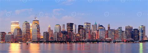 New York City Manhattan downtown skyline 8311749 Stock Photo at Vecteezy