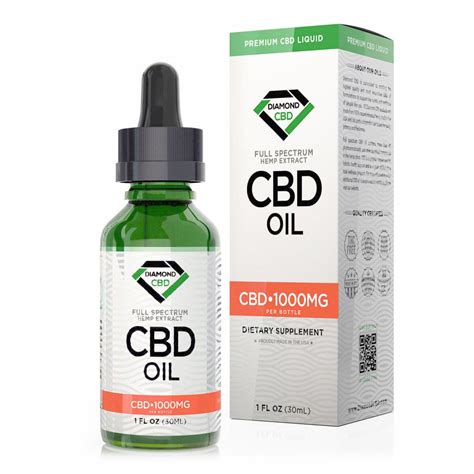 Diamond CBD, CBD Oil, Unflavored, 1oz, 1000mg CBD - CBD.market