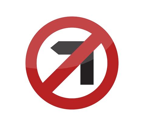 Premium Vector | No left turn road sign