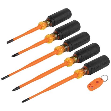 Klein Tools Screwdriver Set, 1000V Slim-Tip Insulated and Magnetizer, 6 ...