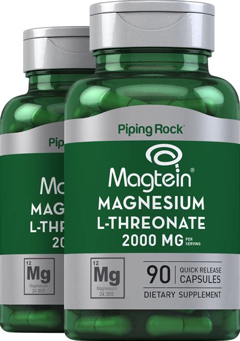 Magtein Magnesium L-Threonate | Supplement for Muscles | PipingRock ...