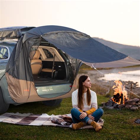 SUV Car Travel Tent Tailgate Tent With Shade Awning For Camping ...