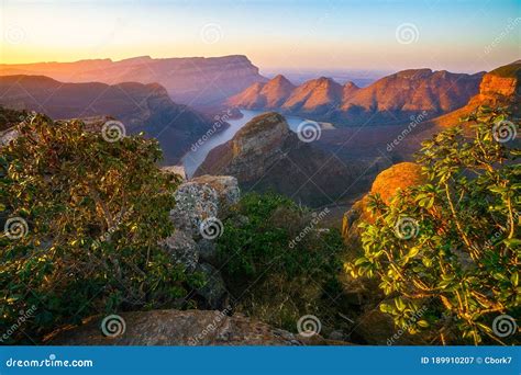 Three Rondavels and Blyde River Canyon at Sunset, South Africa 59 Stock ...