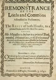 A remonstrance of the Lords and Commons assembled in Parliament, or ...