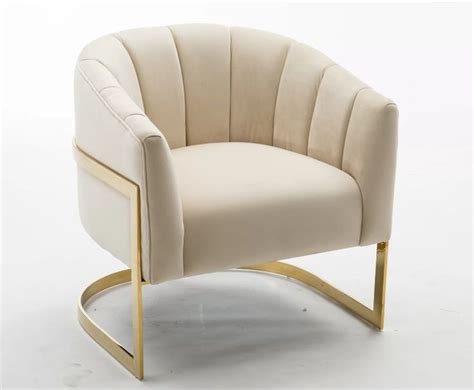 modern white and gold accent chair - Shawanna Galvez