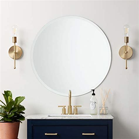 Better Bevel 24" x 24" Frameless Round Mirror | 1" Beveled Edge ...