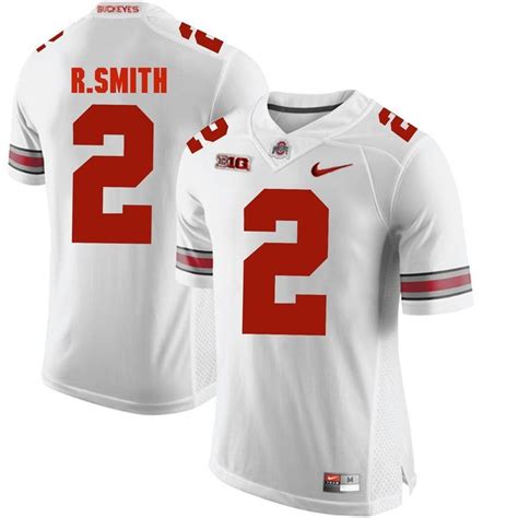 Ohio State Buckeyes White Rod Smith Player Football Jersey - Bluefink