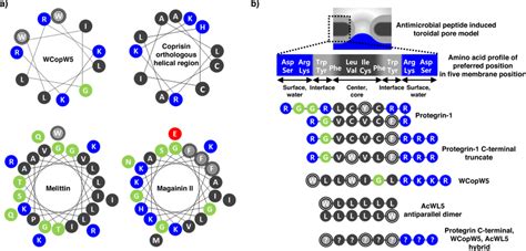 Predicted amphipathy of antimicrobial peptides a Secondary amphipathic ...