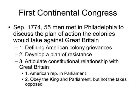 First Continental Congress