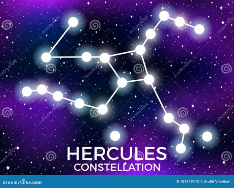 Hercules Constellation. Starry Night Sky. Cluster of Stars and Galaxies ...