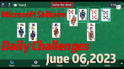 Microsoft Solitaire Daily Challenges - June 06, 2023: Conquer the Card Games and Reach New ...