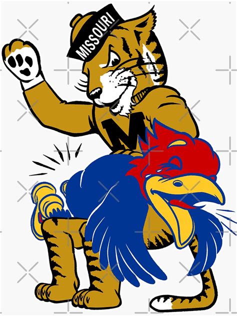 "Vintage M-U Tiger vs. K-U Jayhawk Spanking" Sticker for Sale by Osprey34 | Redbubble