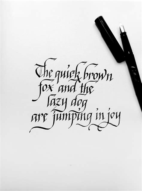 The 'Quick brown fox' Calligraphy project on Behance