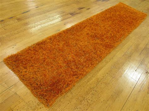 Orange 2' 8 x 10' 8 Solid Shag Runner Rug | eSaleRugs