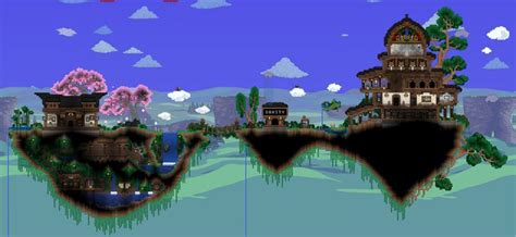 Floating Island Base : Terraria | Floating island, Terraria house ...