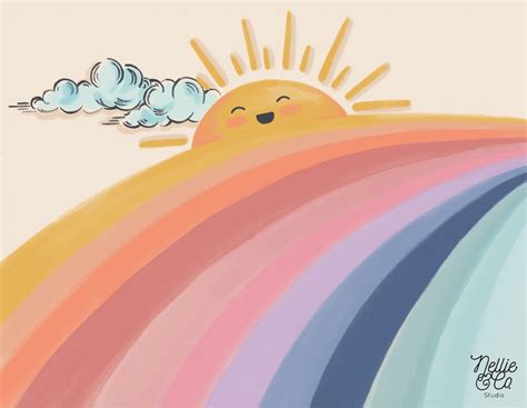 Sun and rainbow illustration made by me Nellie. Always uplifting to see ...