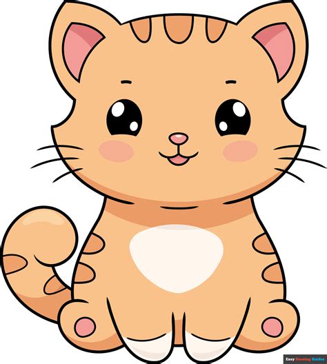 How to Draw a Cute Cartoon Cat | Easy Drawing Guides