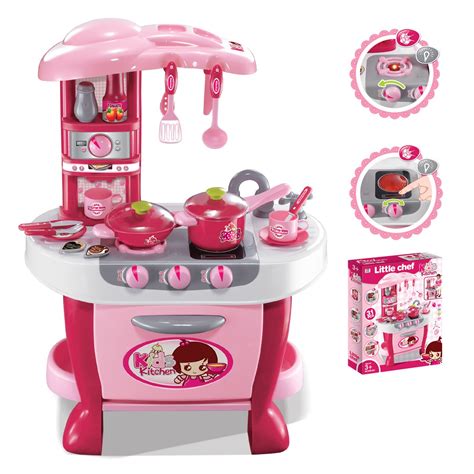 Deluxe Kitchen Appliance Cooking Play Set with Lights & Sound