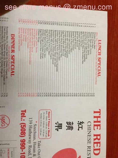 Online Menu of Red Apple Chinese Restaurant Restaurant, New Bedford, Massachusetts, 02746 - Zmenu