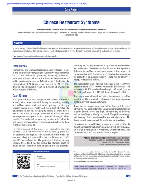 (PDF) Chinese Restaurant Syndrome