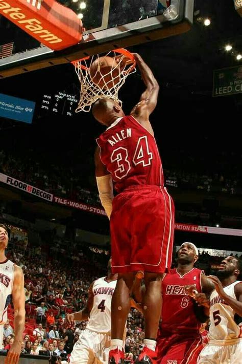 The Heat's Ray Allen stuffs the baseline dunk in against the Hawks in ...