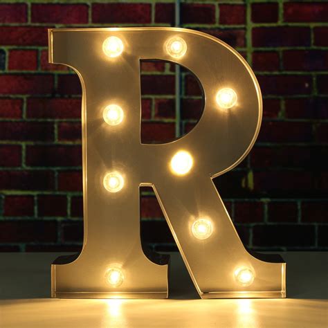 9inch Metal Marquee Letter Lights LED Vintage Circus Style Alphabet ...