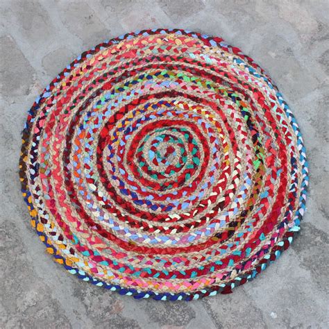 braid rug mandala rug Round braided rug meditation mat bohemian rug ...